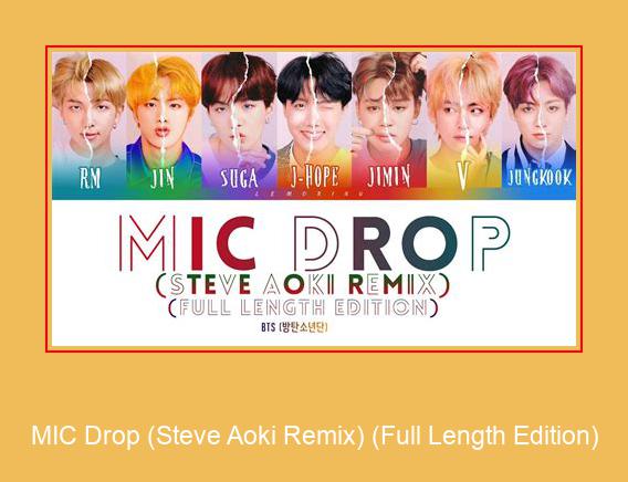 MIC Drop (Steve Aoki Remix) (Full Length Edition) Самсунг рингтоне довнлоад фрее
